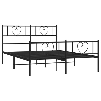 Estrutura de cama com cabeceira e pés 120x200 cm metal preto