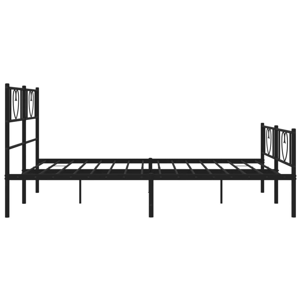 Estrutura de cama com cabeceira e pés 120x200 cm metal preto