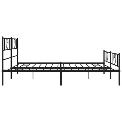 Estrutura de cama com cabeceira e pés 180x200 cm metal preto