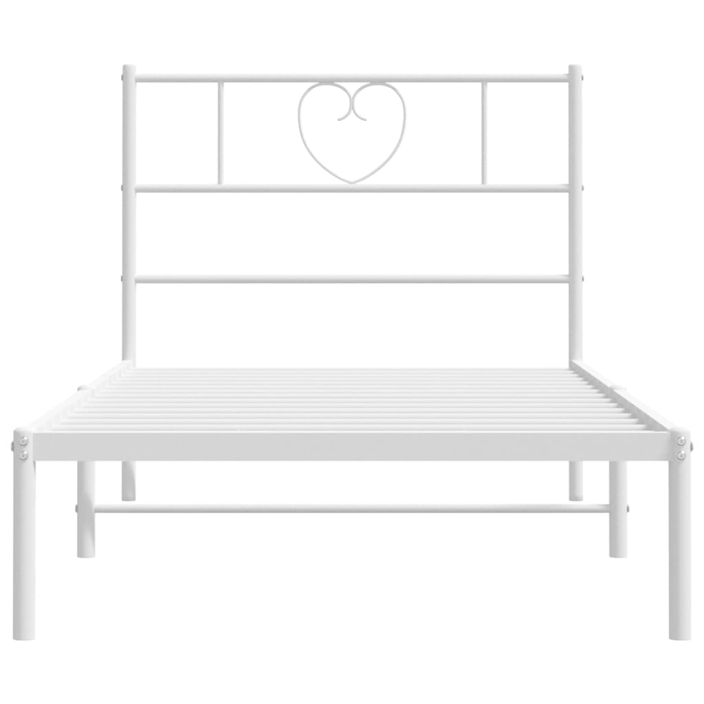 Estrutura de cama com cabeceira 90x190 cm metal branco