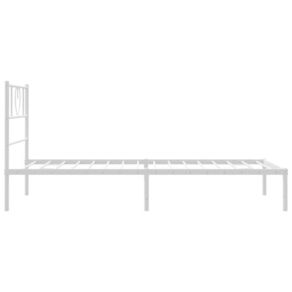 Estrutura de cama com cabeceira 90x190 cm metal branco