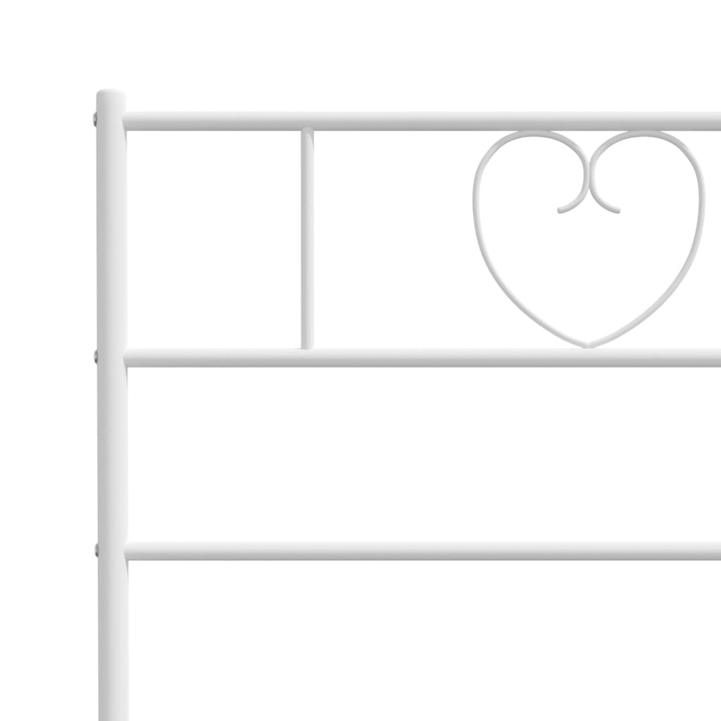 Estrutura de cama com cabeceira 90x190 cm metal branco