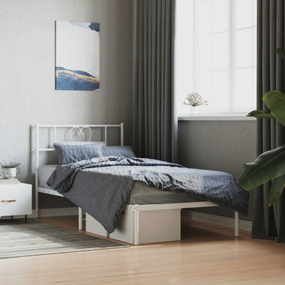 Estrutura de cama com cabeceira 90x190 cm metal branco