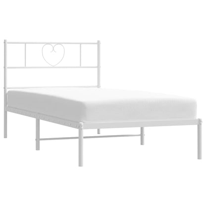 Estrutura de cama com cabeceira 90x200 cm metal branco