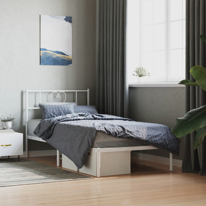 Estrutura de cama com cabeceira 90x200 cm metal branco