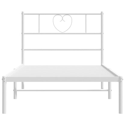 Estrutura de cama em metal com cabeceira 107x203 cm branco