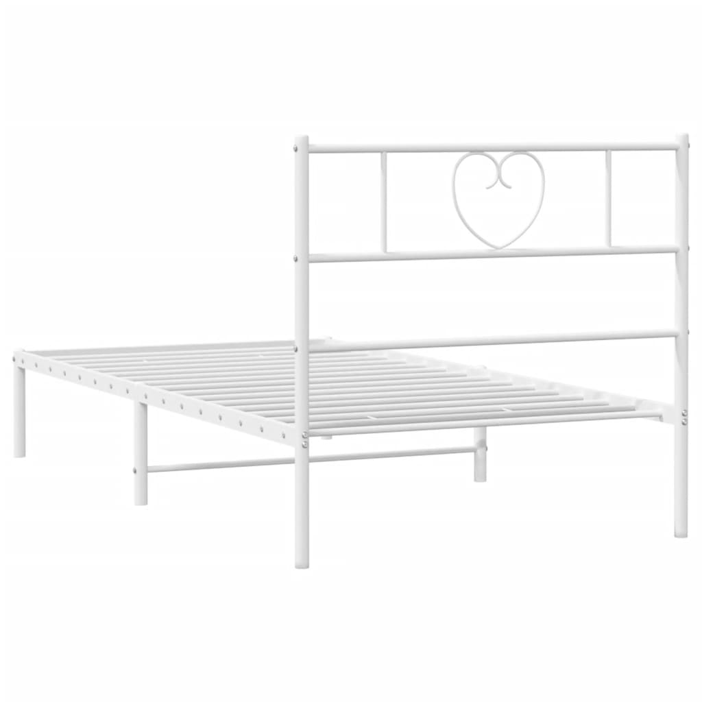 Estrutura de cama em metal com cabeceira 107x203 cm branco