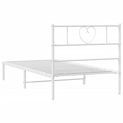 Estrutura de cama em metal com cabeceira 107x203 cm branco