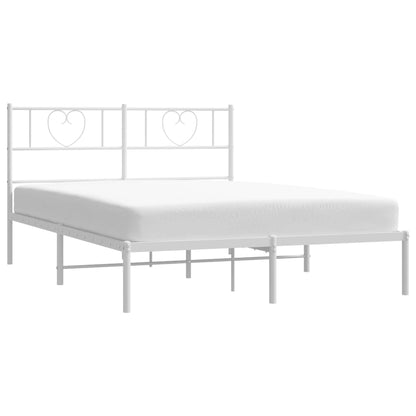 Estrutura de cama com cabeceira 120x190 cm metal branco