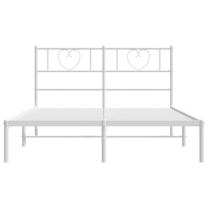 Estrutura de cama com cabeceira 120x190 cm metal branco