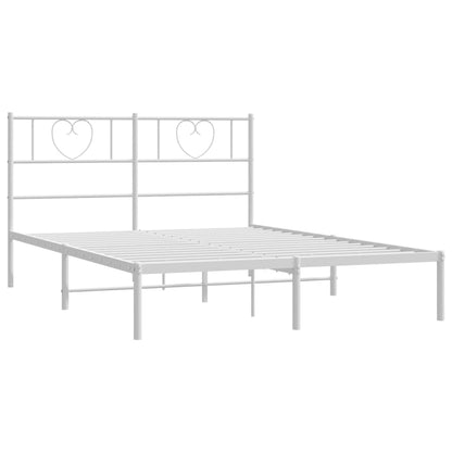 Estrutura de cama com cabeceira 120x190 cm metal branco