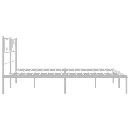 Estrutura de cama com cabeceira 120x190 cm metal branco