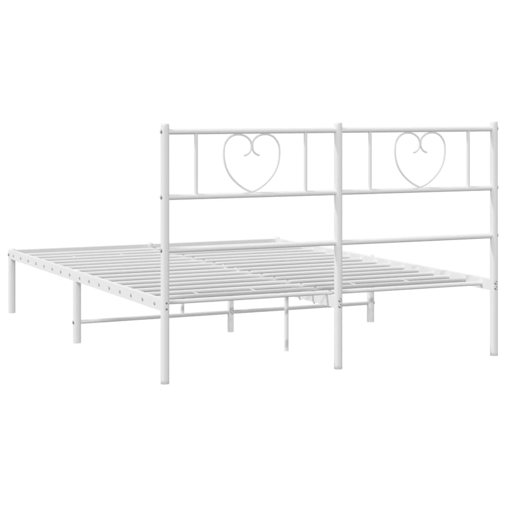 Estrutura de cama com cabeceira 120x190 cm metal branco