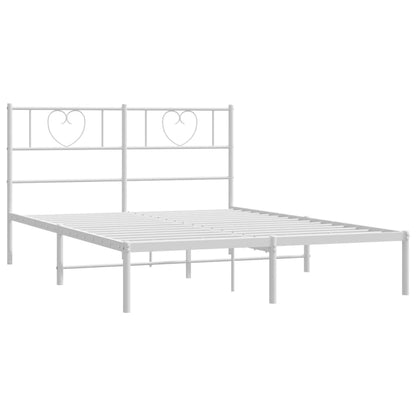 Estrutura de cama com cabeceira 120x200 cm metal branco