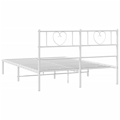 Estrutura de cama com cabeceira 135x190 cm metal branco