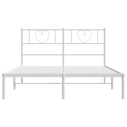 Estrutura de cama com cabeceira 150x200 cm metal branco