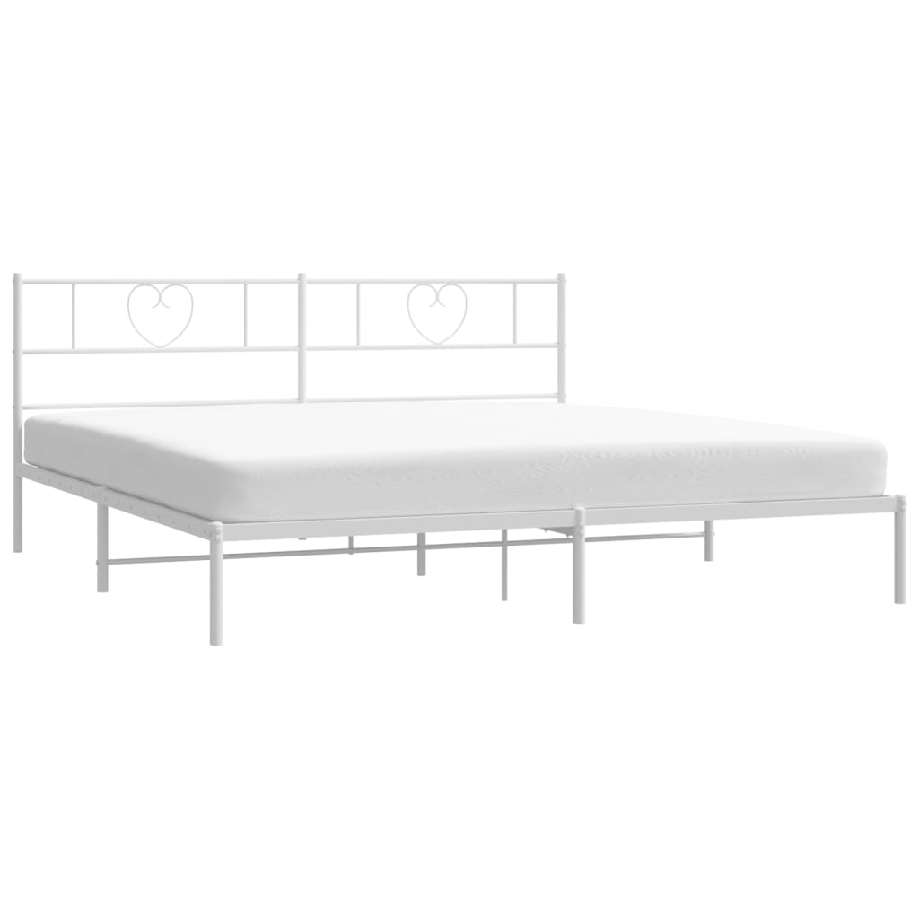 Estrutura de cama com cabeceira 183x213 cm metal branco