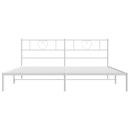 Estrutura de cama com cabeceira 183x213 cm metal branco