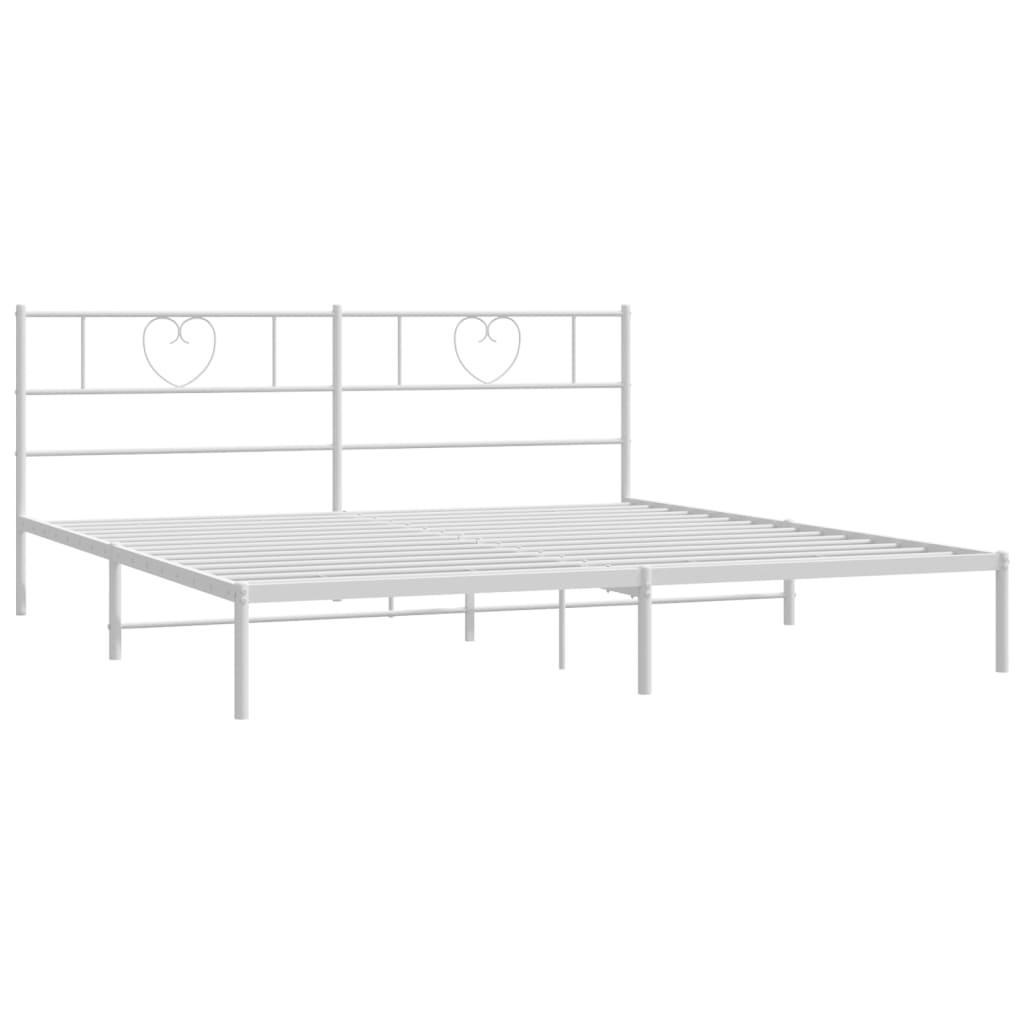 Estrutura de cama com cabeceira 183x213 cm metal branco