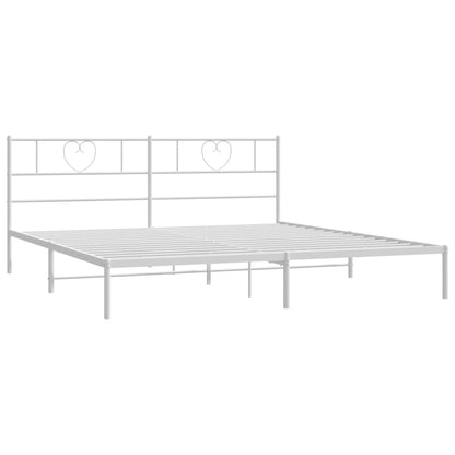 Estrutura de cama com cabeceira 183x213 cm metal branco