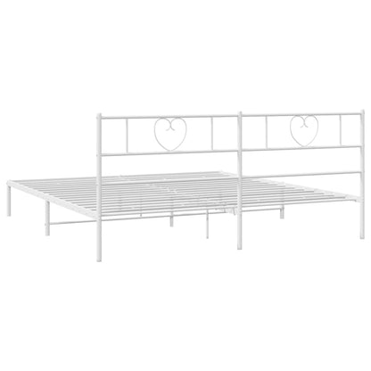 Estrutura de cama com cabeceira 183x213 cm metal branco