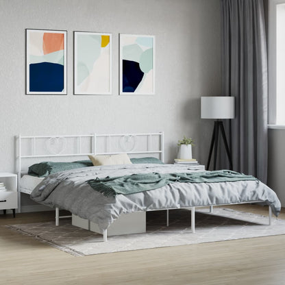 Estrutura de cama com cabeceira 183x213 cm metal branco