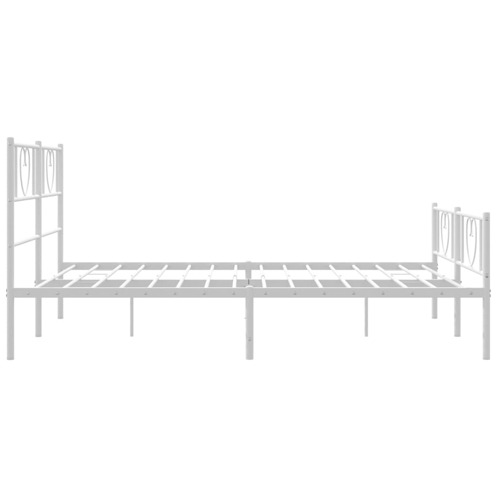 Estrutura de cama com cabeceira e pés 120x190 cm metal branco