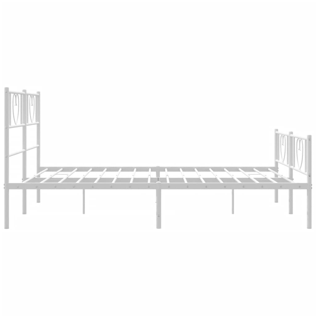 Estrutura de cama com cabeceira e pés 120x200 cm metal branco