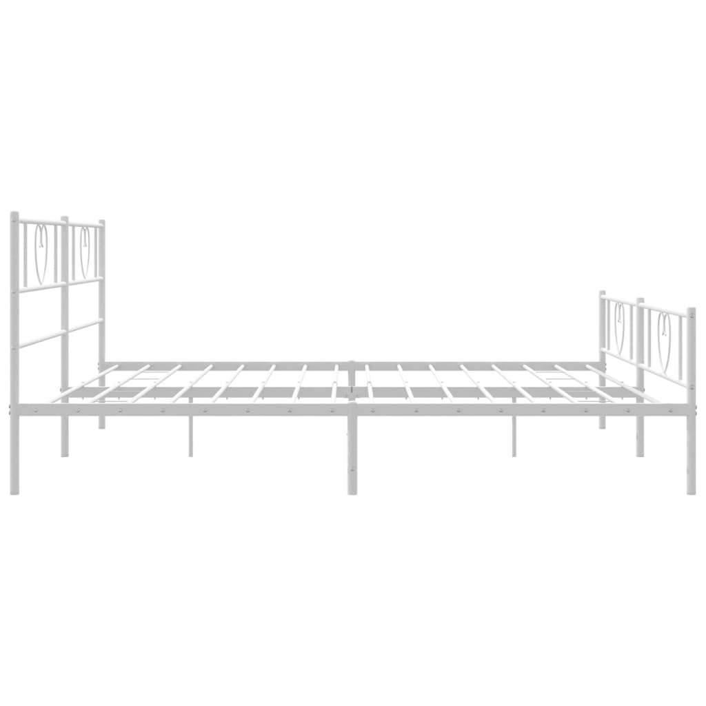 Estrutura de cama com cabeceira e pés 180x200 cm metal branco