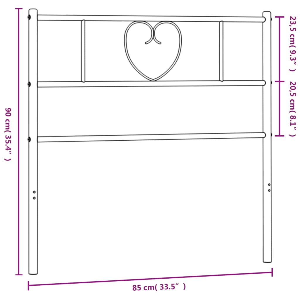 Cabeceira de cama 80 cm metal branco