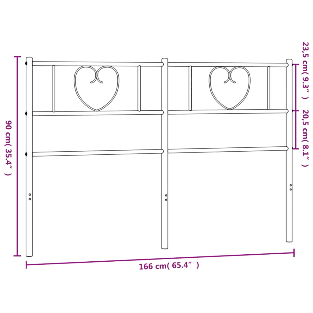 Cabeceira de cama 160 cm metal branco