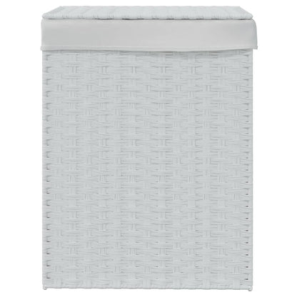 Cesto para roupa suja com tampa 46x33x60 cm vime PE branco