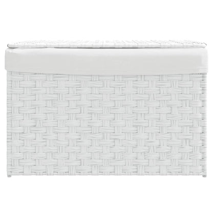 Cesto para roupa suja com tampa 55,5x35x34 cm vime PE branco