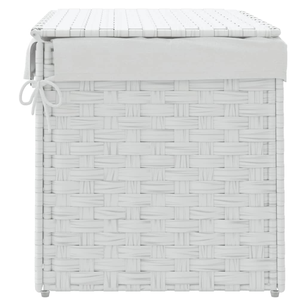 Cesto para roupa suja com tampa 55,5x35x34 cm vime PE branco