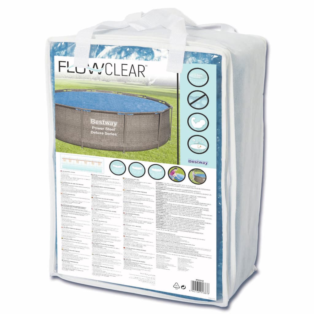 Bestway Cobertura de piscina solar Flowclear 356 cm