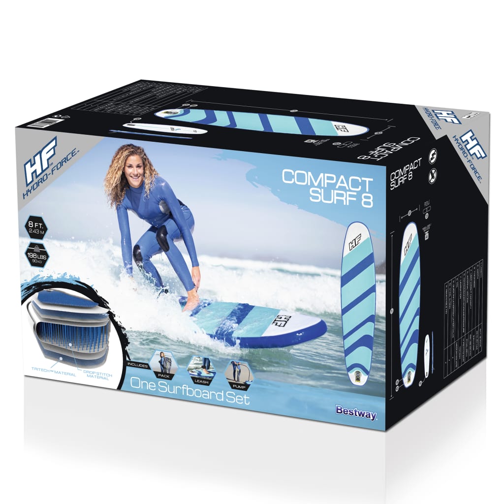 Bestway Prancha de surf insuflável Hydro Force 243x57x7 cm