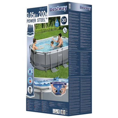 Bestway Piscina acima do solo oval Power Steel 305x200x84 cm