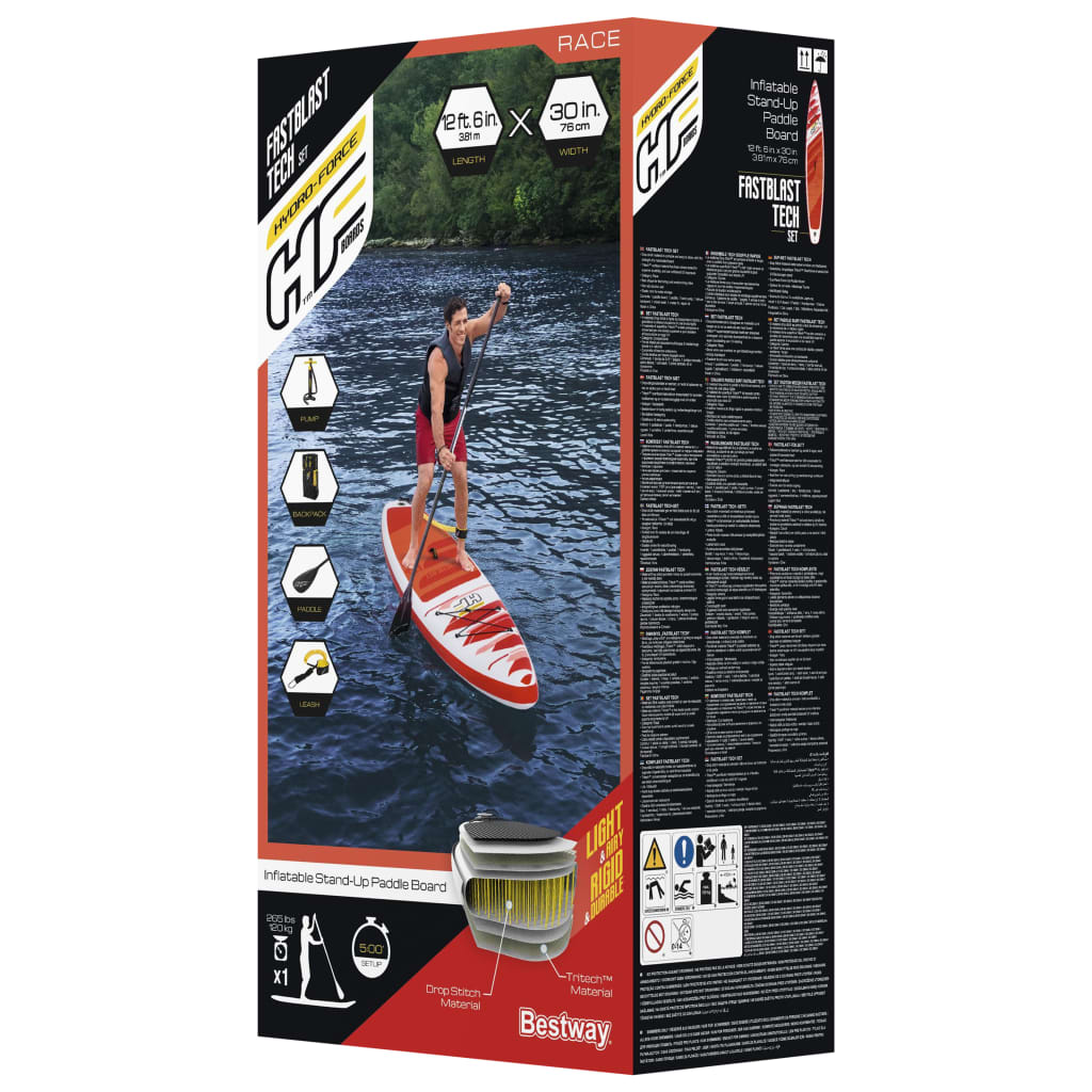 Bestway Conj. SUP insuflável Hydro-Force Fastblast Tech 381x76x15 cm