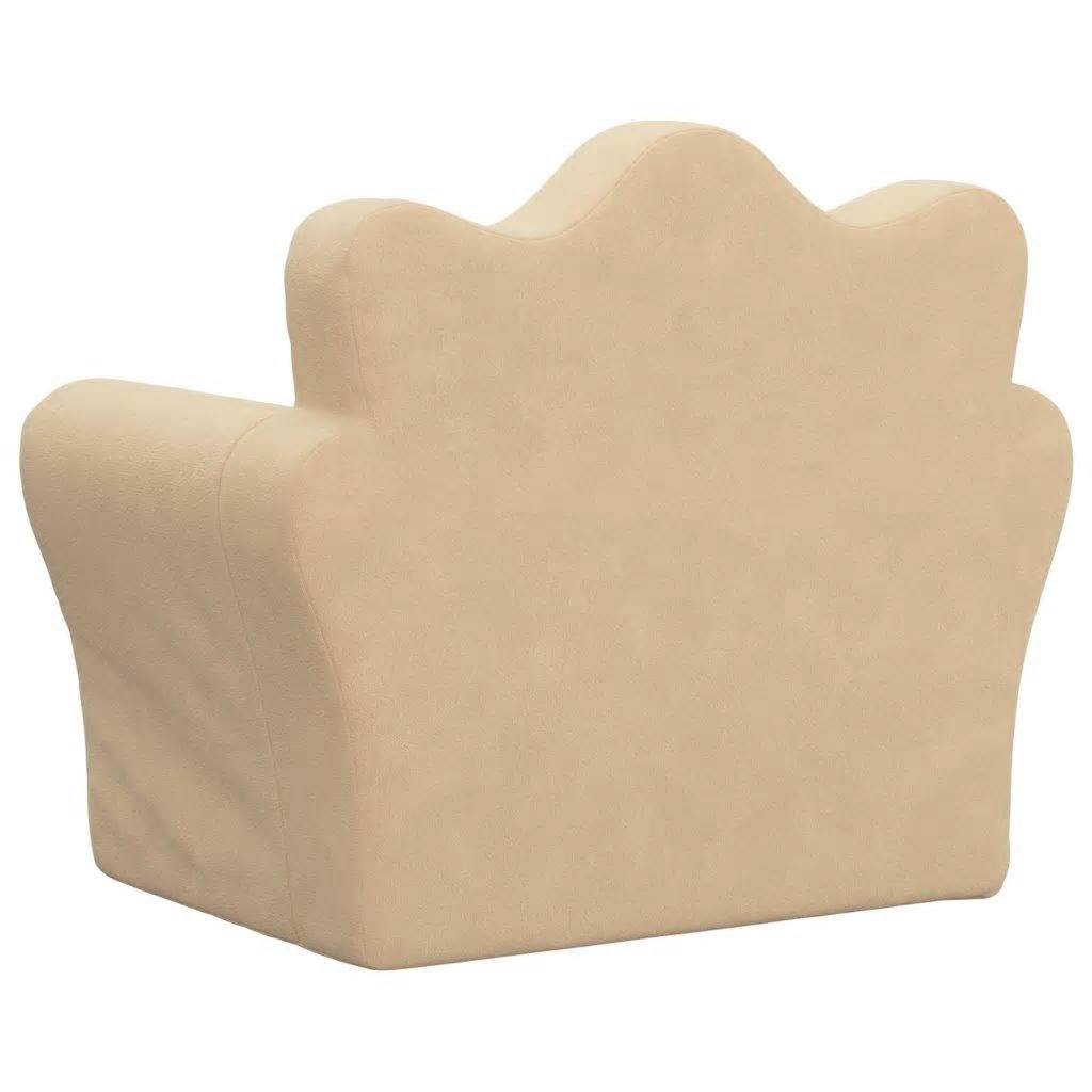 Sofá-cama infantil peluche macio creme