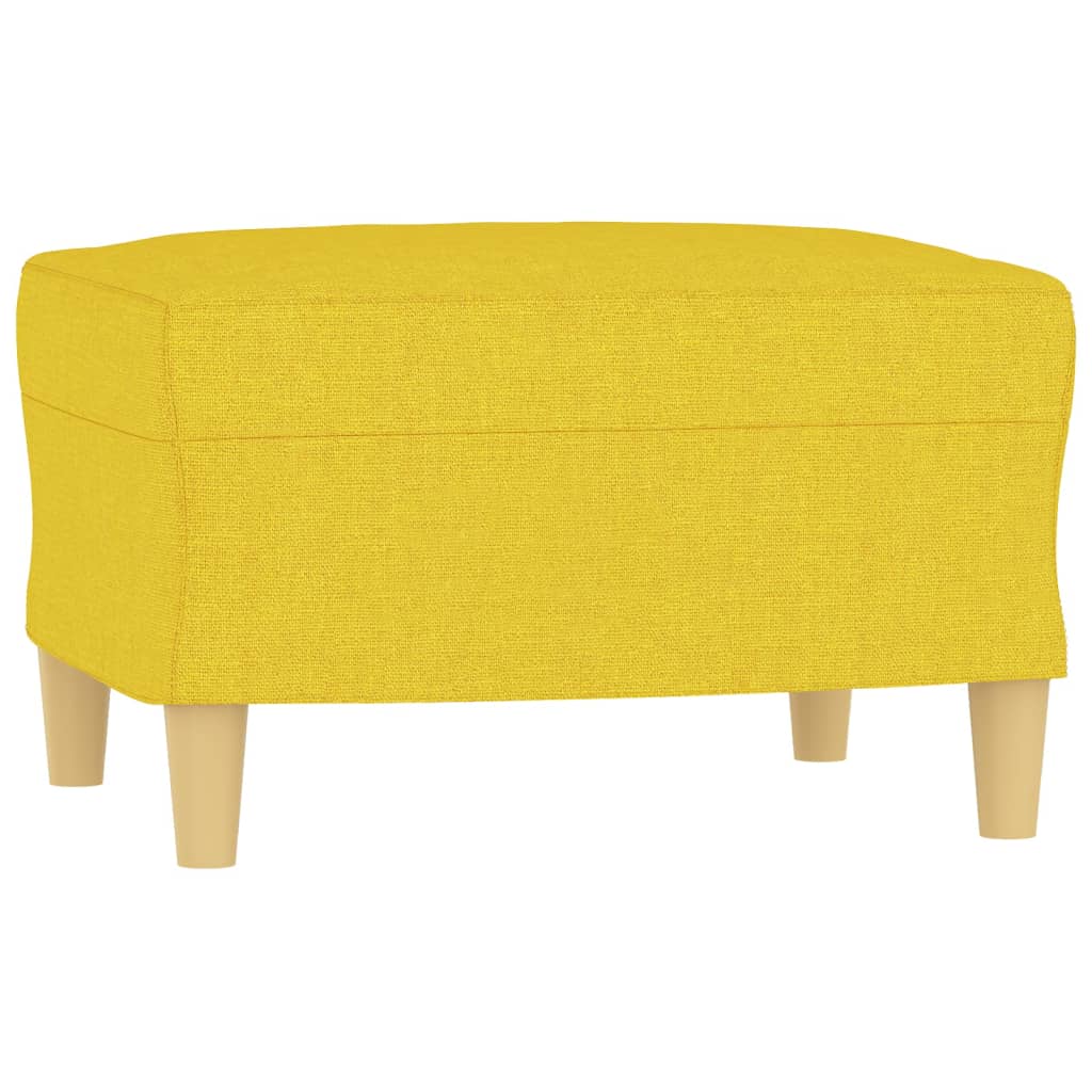 Poltrona com apoio de pés 60 cm tecido amarelo-claro