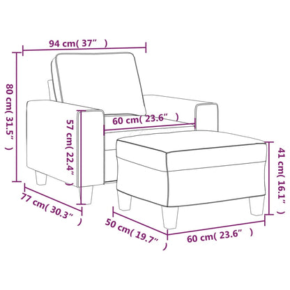 Poltrona Selma Com Apóio de Pés - Em Tecido - Cor Cinzento Escuro - 94x77x80 cm - Design Nórdico