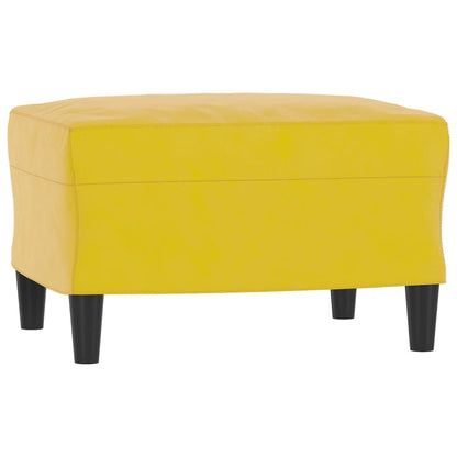 Poltrona com apoio de pés 60 cm veludo amarelo