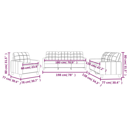 3 pcs conjunto de sofás com almofadões couro artificial preto