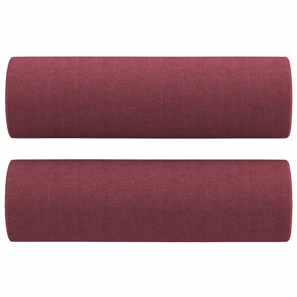 2 pcs conjunto de sofás com almofadas tecido vermelho-tinto