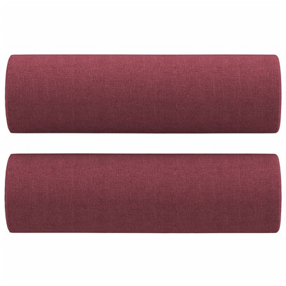 2 pcs conjunto de sofás com almofadas tecido vermelho-tinto