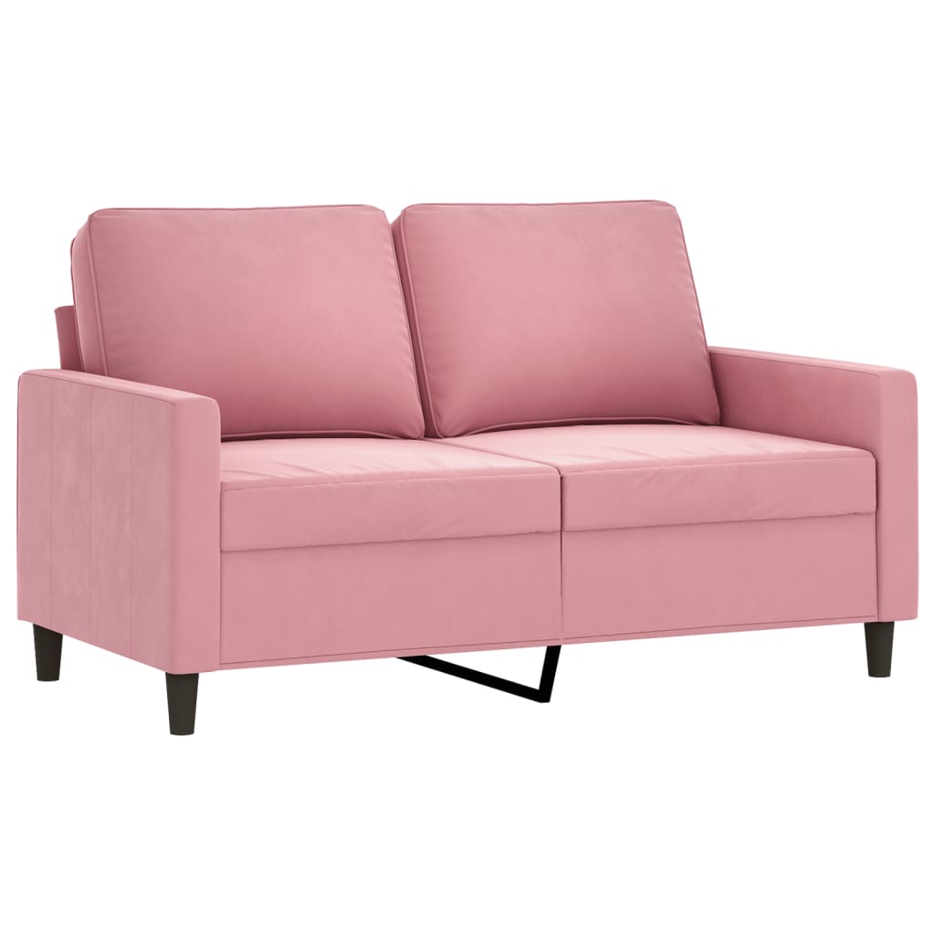 3 pcs conjunto de sofás com almofadas veludo rosa