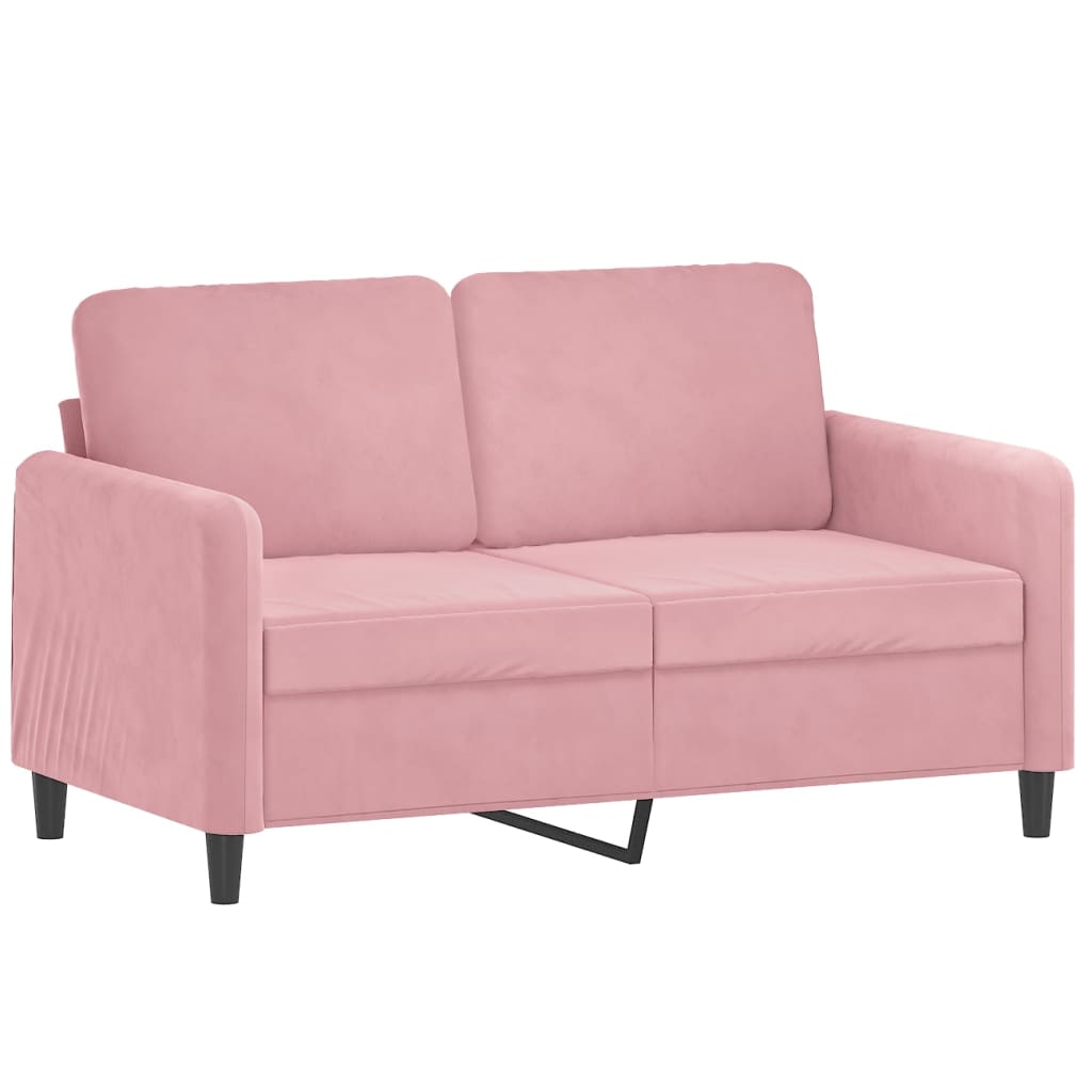 2 pcs conjunto de sofás com almofadas veludo rosa