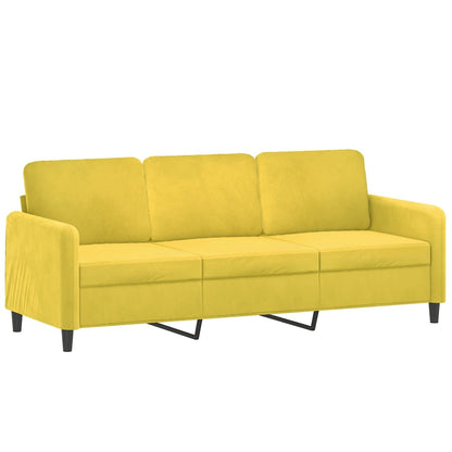 2 pcs conjunto de sofás com almofadas veludo amarelo