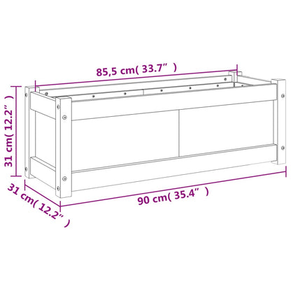 Vaso/floreira de jardim 90x31x31 cm madeira de pinho maciça