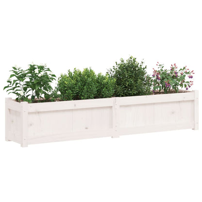 Vaso/floreira de jardim 150x31x31cm madeira pinho maciça branco